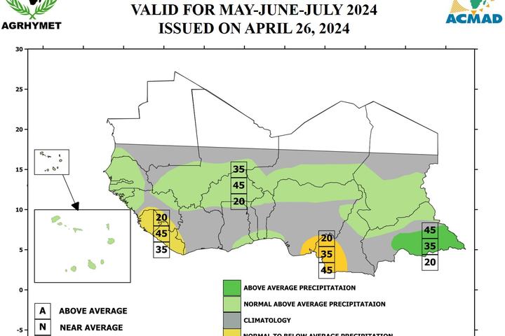 PRESASS Seasonal Forecast Map (MJJ, English)